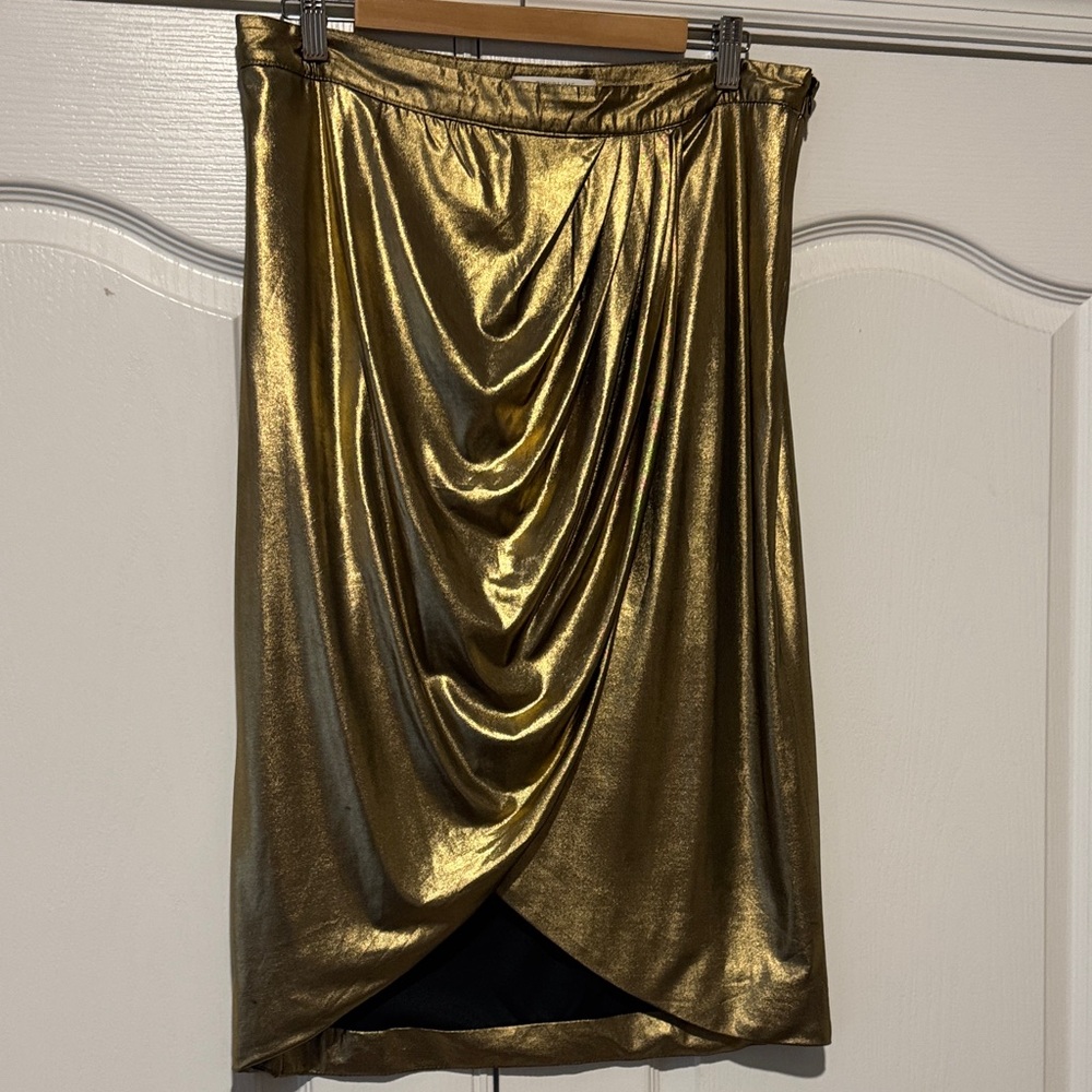 Piperlime Gold Asymmetrical Skirt